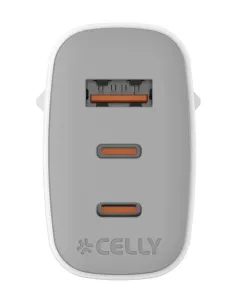 Celly UPTC1USB2USBC65 cargador de dispositivo móvil Smartphone, Tableta, Teléfono Blanco USB Interior 2
