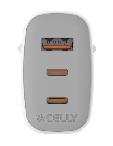 Celly UPTC1USB2USBC65 cargador de dispositivo móvil Smartphone, Tableta, Teléfono Blanco USB Interior