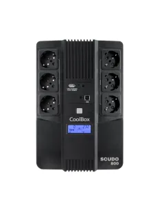 CoolBox Scudo 3 LCD 800VA sistema de alimentación ininterrumpida (UPS) Línea interactiva 0,8 kVA 480 W 6 salidas AC