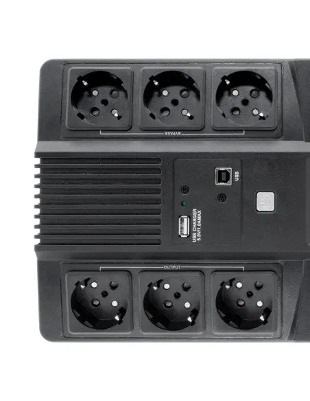 CoolBox Scudo 3 LCD 800VA sistema de alimentación ininterrumpida (UPS) Línea interactiva 0,8 kVA 480 W 6 salidas AC