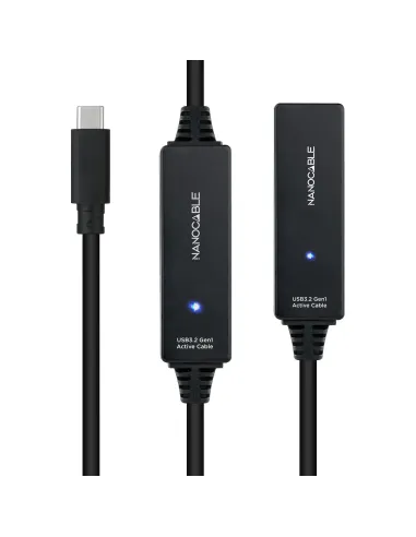 Nanocable 10.01.1312 cable USB USB 3.2 Gen 1 (3.1 Gen 1) 10 m USB C Negro