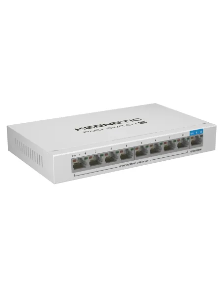 Keenetic PoE+ Switch 9 Switch Gigabit de 9 puertos con 8 puertos PoE+ y asignación de energía de 120 W