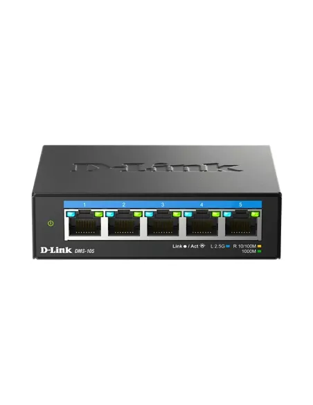D-Link DMS-105 No administrado L2 2.5G Ethernet (100 1000 2500) Negro