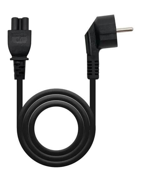 Nanocable Cable de Alimentación Trébol, CEE7 acodado M-C5 H, Negro, 3 m