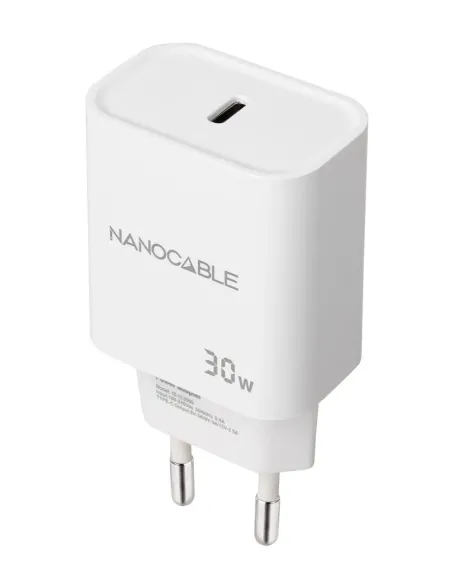 Nanocable Cargador USB-C PD 30W, Blanco