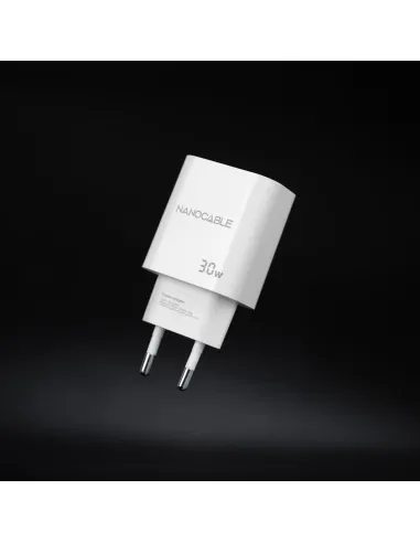 Nanocable Cargador USB-C PD 30W, Blanco