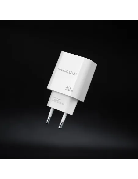 Nanocable Cargador USB-C PD 30W, Blanco