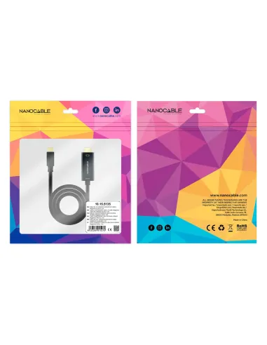 Nanocable Cable Conversor USB-C a HDMI 1.4 4K@30Hz, Color Negro, 5 m