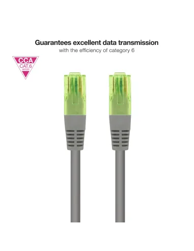 Nanocable Cable de Red Latiguillo RJ45 CAT.6 UTP AWG26 CCA, Gris, 30 cm