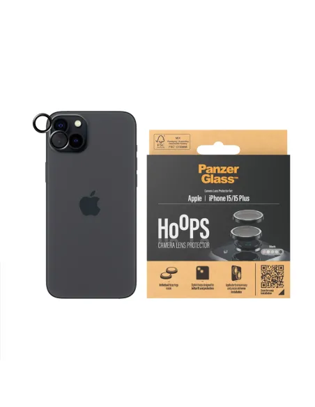 PanzerGlass ® Hoops® Black Camera Lens Protector iPhone 15 | 15 Plus Protector de pantalla Apple 1 pieza(s) PanzerGlass ® Hoops® Black Camera Lens Protector iPhone 15 | 15 Plus Protector de pantalla Apple 1 pieza(s)