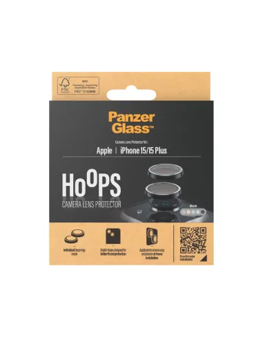 PanzerGlass ® Hoops® Black Camera Lens Protector iPhone 15 | 15 Plus Protector de pantalla Apple 1 pieza(s)