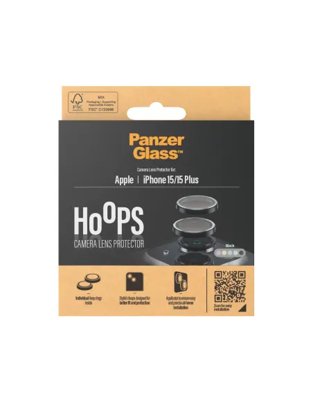 PanzerGlass ® Hoops® Black Camera Lens Protector iPhone 15 | 15 Plus Protector de pantalla Apple 1 pieza(s) PanzerGlass ® Hoops® Black Camera Lens Protector iPhone 15 | 15 Plus Protector de pantalla Apple 1 pieza(s)