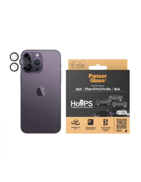 PanzerGlass ® Hoops® Black Camera Lens Protector iPhone 14 Pro | 14 Pro Max Protector de pantalla Apple 1 pieza(s)
