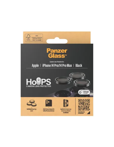 PanzerGlass ® Hoops® Black Camera Lens Protector iPhone 14 Pro | 14 Pro Max Protector de pantalla Apple 1 pieza(s)