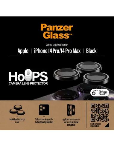 PanzerGlass ® Hoops® Black Camera Lens Protector iPhone 14 Pro | 14 Pro Max Protector de pantalla Apple 1 pieza(s)