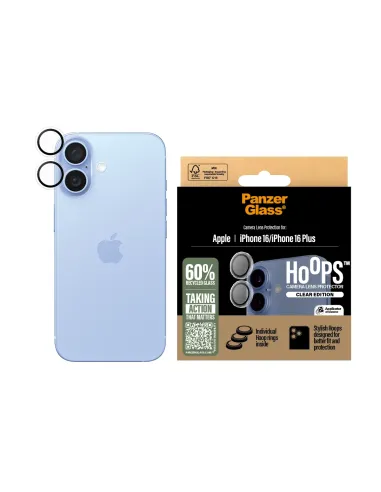 PanzerGlass ® Hoops® Transparent Camera Lens Protector iPhone 16 | 16 Plus Protector de pantalla Apple 1 pieza(s)