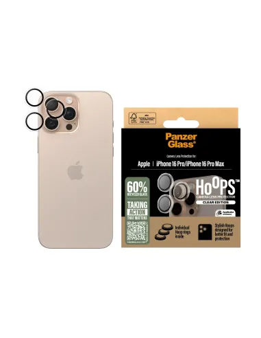 PanzerGlass ® Hoops® Transparent Camera Lens Protector iPhone 16 Pro | 16 Pro Max Protector de pantalla Apple 1 pieza(s)