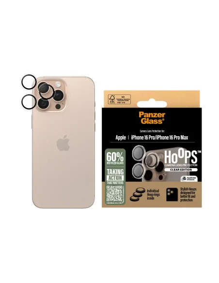 PanzerGlass ® Hoops® Transparent Camera Lens Protector iPhone 16 Pro | 16 Pro Max Protector de pantalla Apple 1 pieza(s)