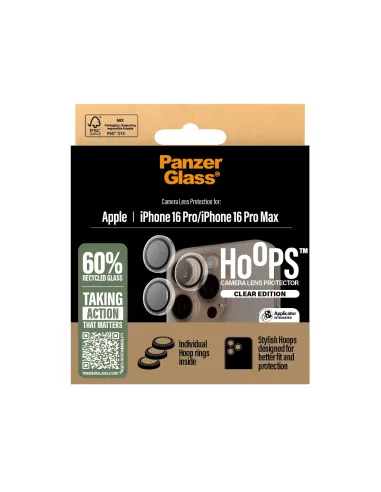 PanzerGlass ® Hoops® Transparent Camera Lens Protector iPhone 16 Pro | 16 Pro Max Protector de pantalla Apple 1 pieza(s)