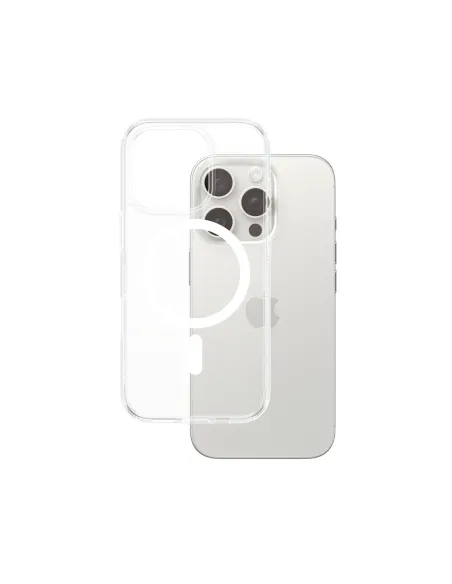 PanzerGlass ® HardCase Transparent w. White MagSafe iPhone 16 Pro funda para teléfono móvil Transparente