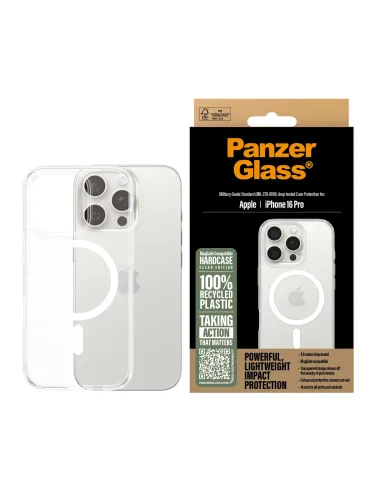 PanzerGlass ® HardCase Transparent w. White MagSafe iPhone 16 Pro funda para teléfono móvil Transparente