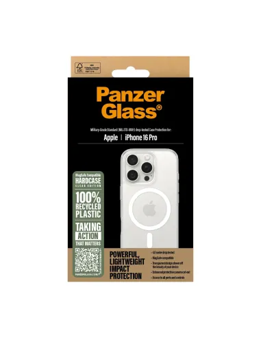 PanzerGlass ® HardCase Transparent w. White MagSafe iPhone 16 Pro funda para teléfono móvil Transparente