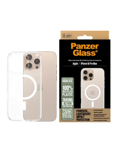PanzerGlass ® HardCase Transparent w. White MagSafe iPhone 16 Pro Max funda para teléfono móvil Transparente