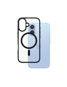 PanzerGlass ® HardCase Transparent w. Black MagSafe & Frame iPhone 16 funda para teléfono móvil Transparente