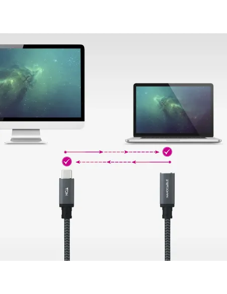 Nanocable 10.01.4502-COMB cable USB USB 3.2 Gen 2x2 2 m USB C Negro