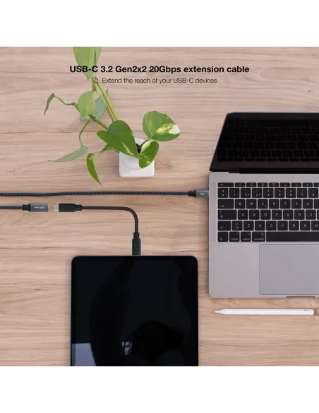 Nanocable 10.01.4502-COMB cable USB USB 3.2 Gen 2x2 2 m USB C Negro