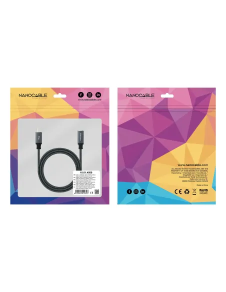 Nanocable 10.01.4502-COMB cable USB USB 3.2 Gen 2x2 2 m USB C Negro