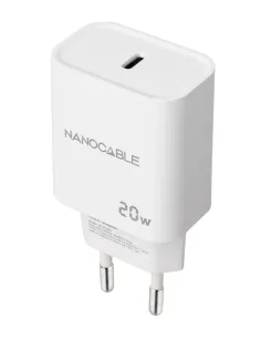 Nanocable Cargador USB-C PD 20W, Blanco