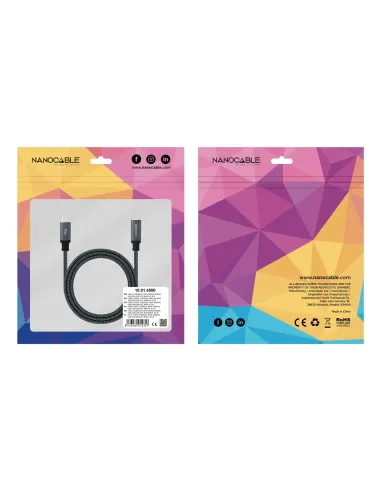 Nanocable 10.01.4501-COMB cable USB USB 3.2 Gen 2x2 1 m USB C Negro