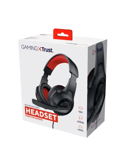 Trust 24785 auricular y casco Auriculares Alámbrico Diadema Juego Negro, Rojo