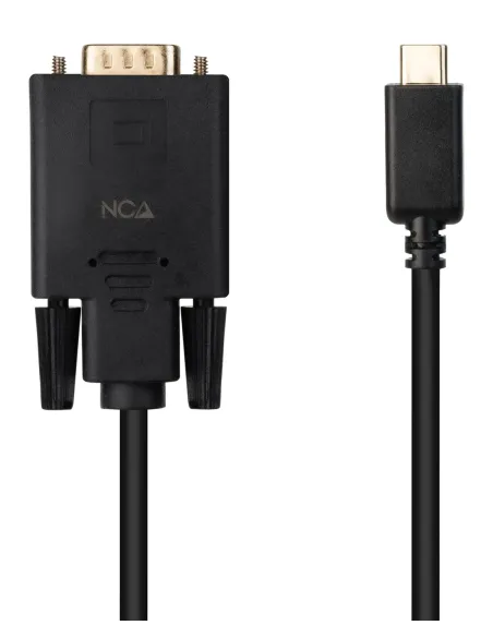 Nanocable Cable Conversor USB-C M a VGA M, 1.8 m, Negro