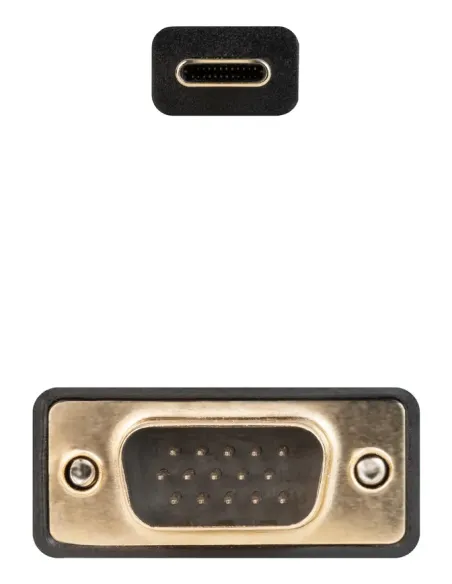 Nanocable Cable Conversor USB-C M a VGA M, 1.8 m, Negro