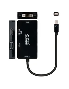 Nanocable Conversor Mini DisplayPort a VGA   HDMI, 3 en 1, DP 1.2 M-VGA H-HDMI H 4K, Negro, 15 cm 2