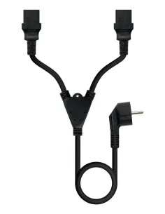 Nanocable Cable de Alimentación CEE7 M a 2xC13 H, Negro, 3 m