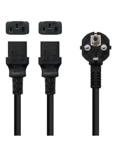 Nanocable Cable de Alimentación CEE7 M a 2xC13 H, Negro, 3 m 2