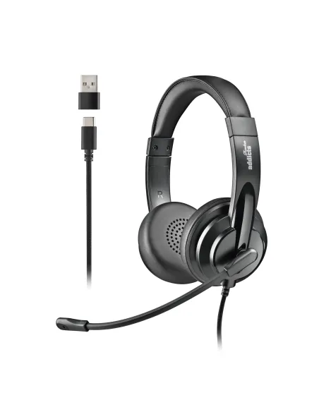 NGS VOX605 USB-C Auriculares Alámbrico Diadema Llamadas Música USB Tipo C Negro