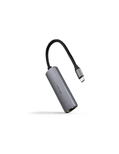 Nanocable Adaptador USB-C 3.1 a RJ45, con PD 100W, USB-C M, Aluminio, Color Gris, 18 cm