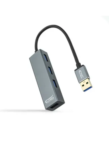 Nanocable USB 3.0 4xUSB3.0. USB-A/M-USB 3.0/H, Gris, 10 cm