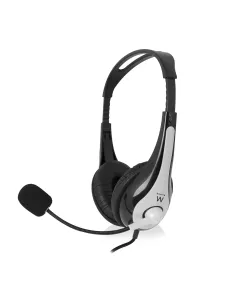 Ewent EW3565 auricular y casco Auriculares Alámbrico Diadema Llamadas Música USB tipo A Negro, Blanco