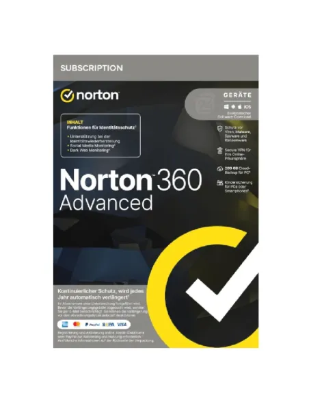 Antivirus norton 360 advanced 200gb español 1 usuario 10 dispositivos 1 año esd electronica