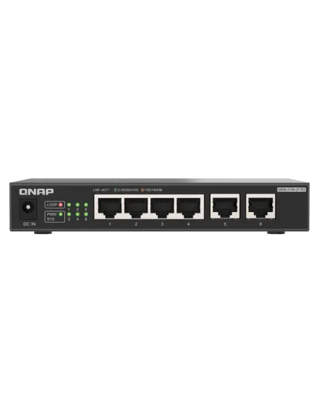 QNAP QSW-2104-2T-R2 switch No administrado 10G Ethernet (100 1000 10000) Escritorio Negro