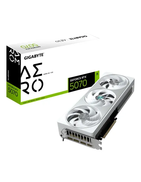 GIGABYTE GeForce RTX 5070 AERO OC 12G Tarjeta Gráfica - 12GB GDDR7, 192 bits, PCI-E 5.0, 2625 MHz Core Clock, 3 x DP 2.1a, 1 x