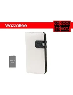FUNDA WAZZABEE PARA SAMSUNG S IV POLIPIEL, MARCO INT. PLASTICO,CIERRE MAGNETICO,BLANCO (WB-S4-WP-WH)