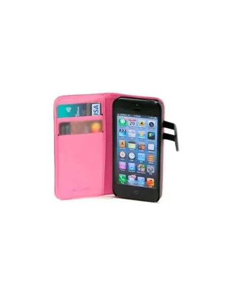 FUNDA WAZZABEE PARA IPHONE 5 POLIPIEL, MARCO INTERIOR PLASTICO, CIERRE MAGNETICO, ROSA (WB-M30WP-PK)