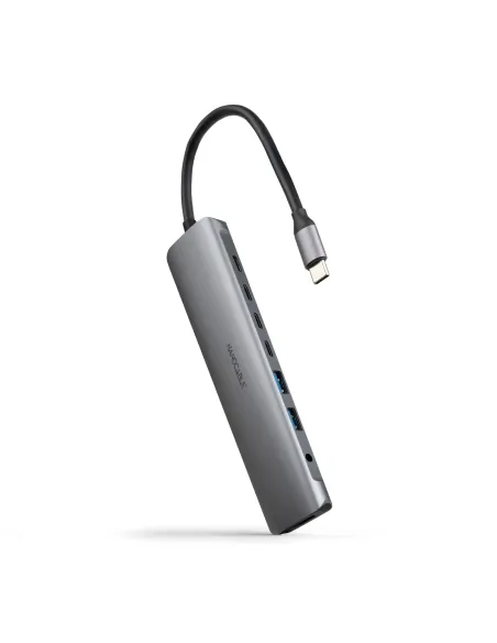 Nanocable Hub USB-C 8 en 1, Conversor USB-C 3.1 a 2xUSB-A 3.0 + 3xUSB-C 3.0 + USB-C PD + HDMI 4K@60Hz + Audio Jack 3.5,