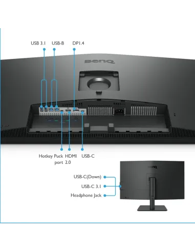 BenQ PD3205U pantalla para PC 80 cm (31.5") 3840 x 2160 Pixeles 4K Ultra HD LCD Negro